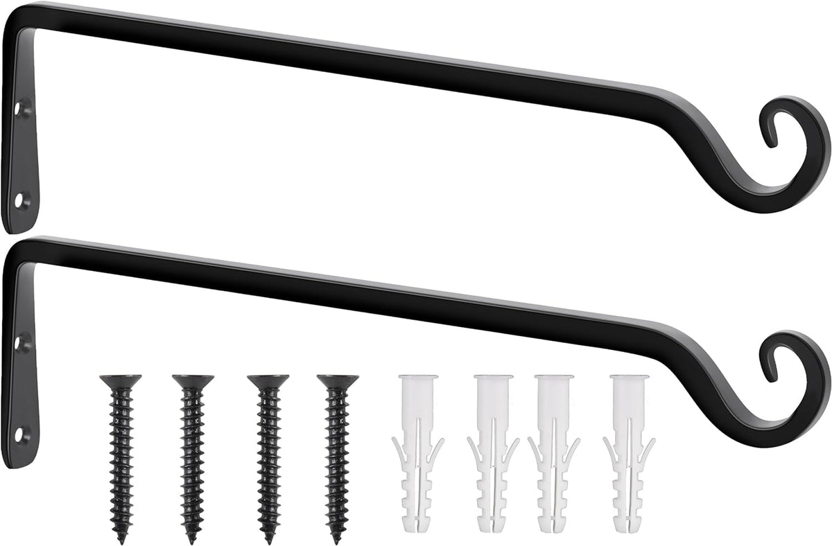 Gtongoko 15 Inch Heavy Duty Metal Plant Hangers Outdoor Indoor, 2 Pack