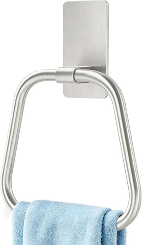 JUYSON Adhesive Hand Towel Holder for Bathroom, No Drill Towel Ring