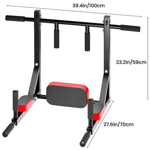 curfair Wall Mount Pull Up Bar Chin Up bar Dip Station Power Tower Dip Stand for Home Gym Workout, Strength Training Pull Up Bar Exercise Fitness Equipment Support to 440lbs Black
