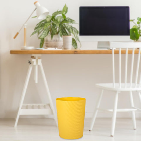 UUJOLY Small Bathroom Trash Can Wastebasket Garbage Can, 1.8 Gallon, Yellow