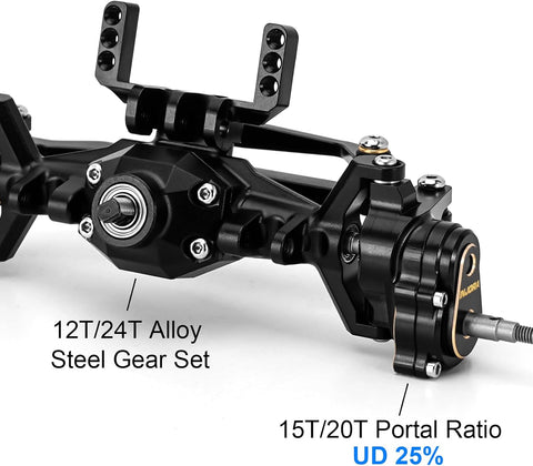 INJORA +5mm Diamond Portal Axles with Brass Steering Knuckles for TRX4M