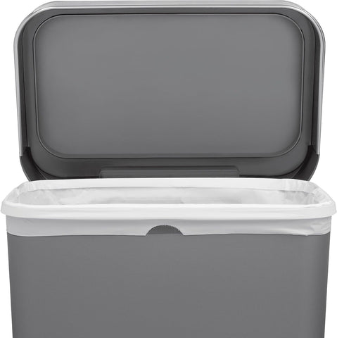 simplehuman 45 Liter / 12 Gallon Rectangular Kitchen Step Trash Can with Soft-Close Lid, Grey Plastic