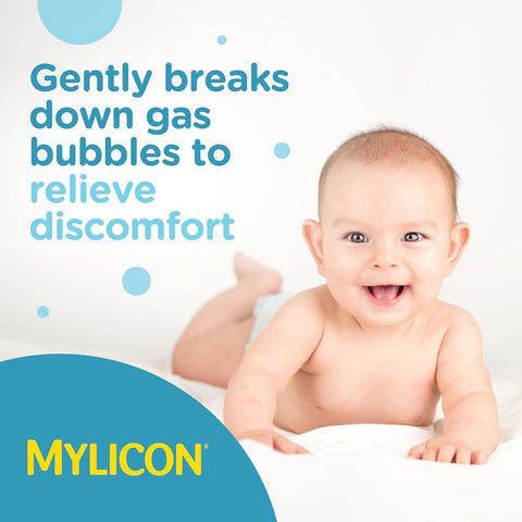MYLICON Infant & Baby Gas Relief Drops, Dye-Free, 1 Oz (2 Pack) New Syringe