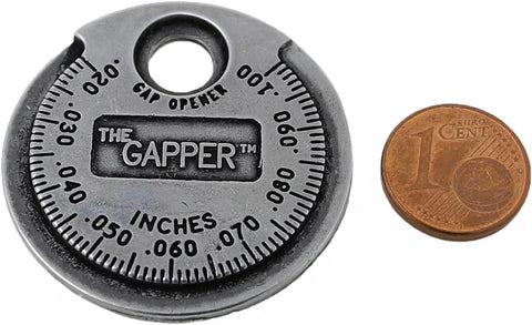 CTA Tools 3235 Spark Plug Gapper: Coin-Style Spark Plug Gap Tool, 0.020"–0.100" Measurement Range, Plated Steel, Quick-Check Reference Tool