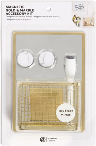 U Brands Magnetic Locker Accessories & Decor Kit, Elevated Gold