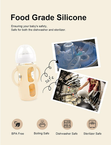 2-Pack Silicone Sleeves for Philips Avent Glass Bottles 4 & 8 oz