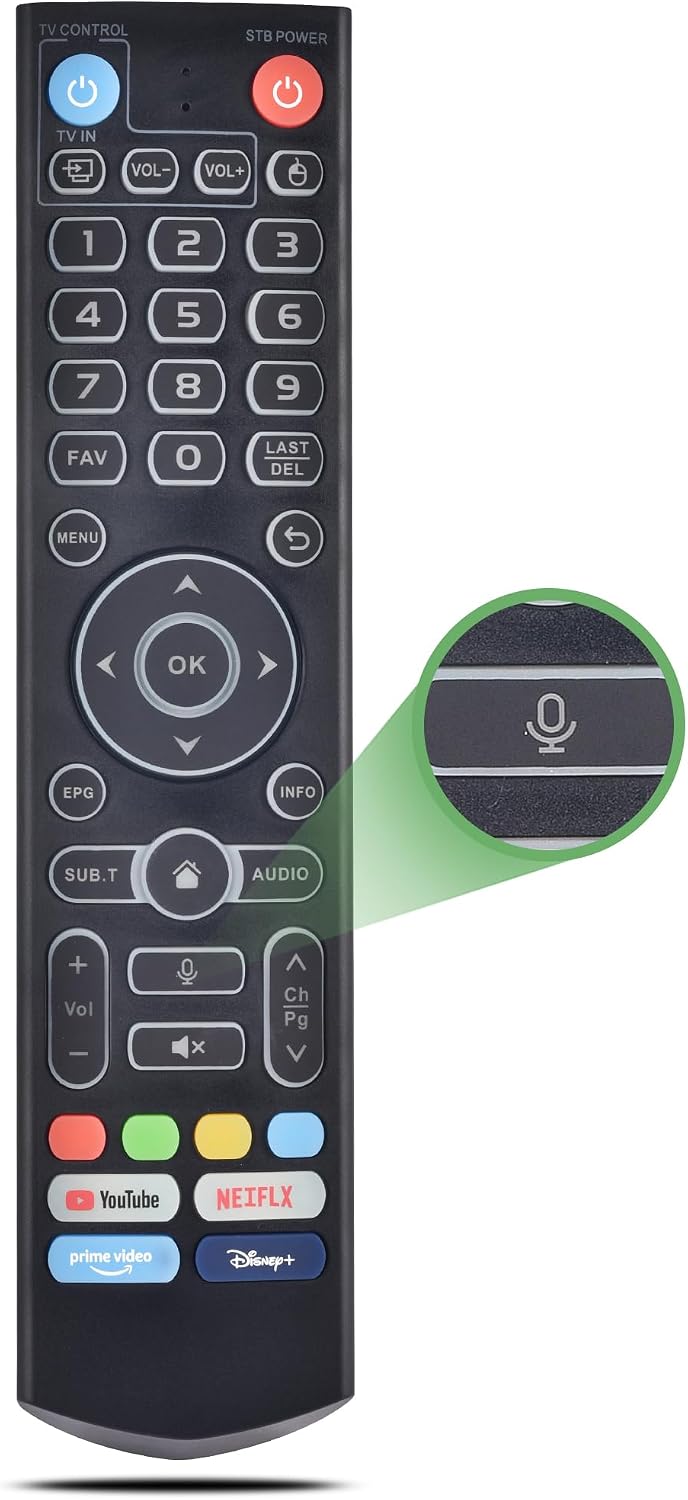 Replacement Intelligent Voice Backlit Remote for vSeeBox V5 Pro/V3 Plus/Pro