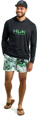 HUK Mens Pursuit Vented Long Sleeve Hoodie, Fishing Shirt with Hood
