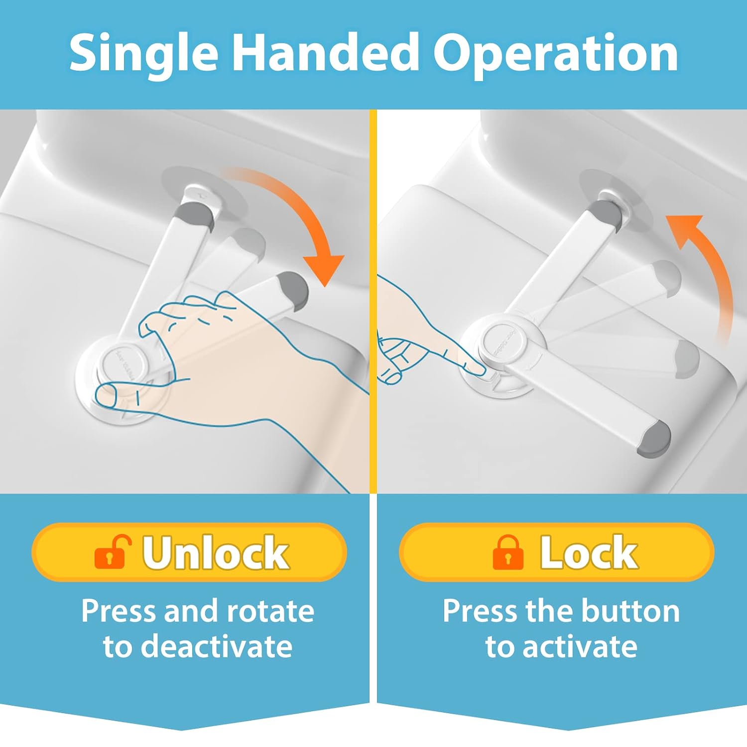 4our Kiddies 2 Pack Baby Toilet Lock for Child Safety, Toilet Seat Lock