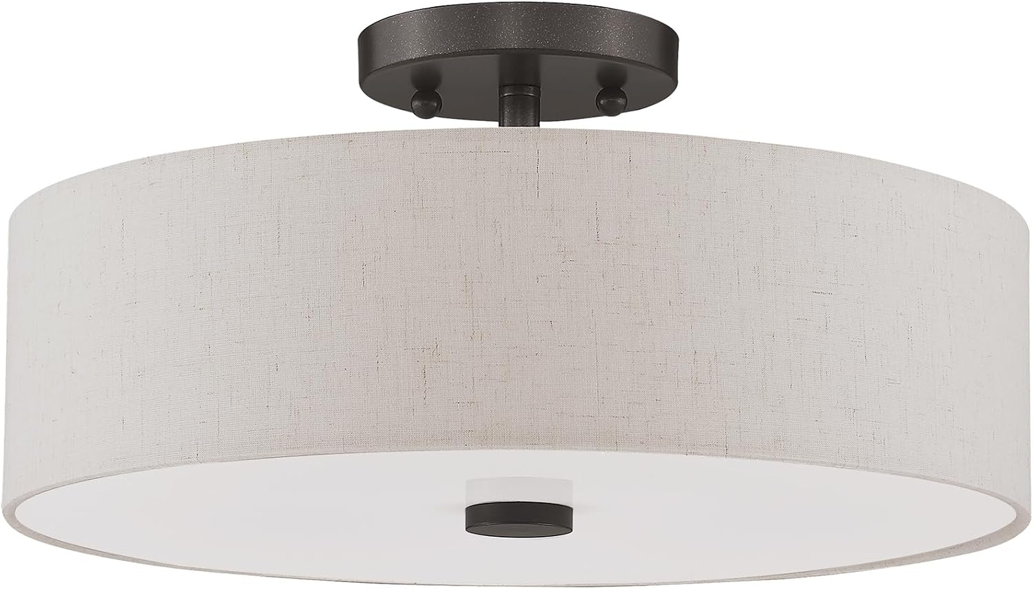 Livex Lighting 52135-92 3-Light Semi Flush Ceiling Light, English Bronze