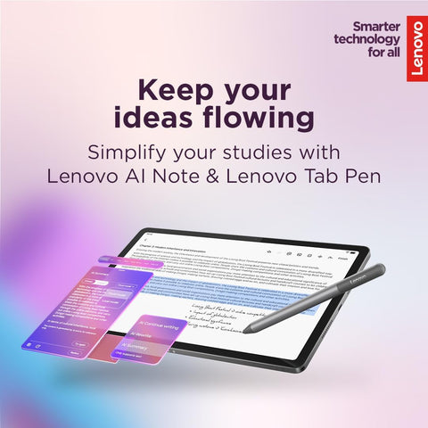 Lenovo Idea Tab - College Tablet - 11″ 2.5K IPS Touchscreen Display - 90Hz - MediaTek Dimensity 6300-8 GB Memory - 256 GB Storage - Integrated Arm Mali-G57 MC2 - Tab Pen and Folio Case