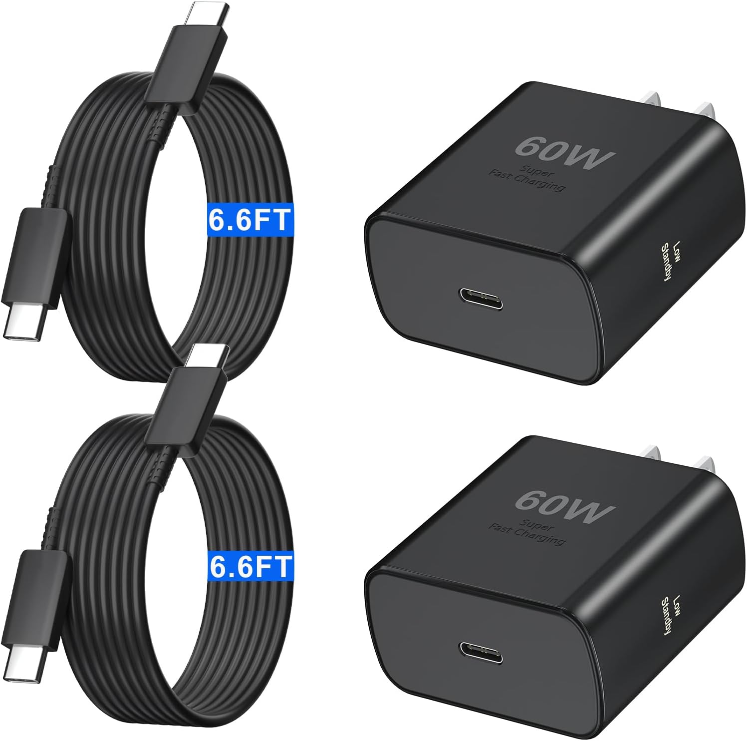 60W USB C Charger Super Fast Charging 3.0 for Samsung Galaxy S26 Ultra, Type C Charger Block with 6.6 FT Long USB C Fast Charging Cable for Samsung Galaxy S26 Ultra/S26/S26+/S25 S24 S23 S22