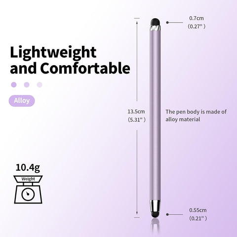 DAXINGXING 10-Pack 2-in-1 Stylus Pens for Touch Screens, 5 Purple & 5 Black