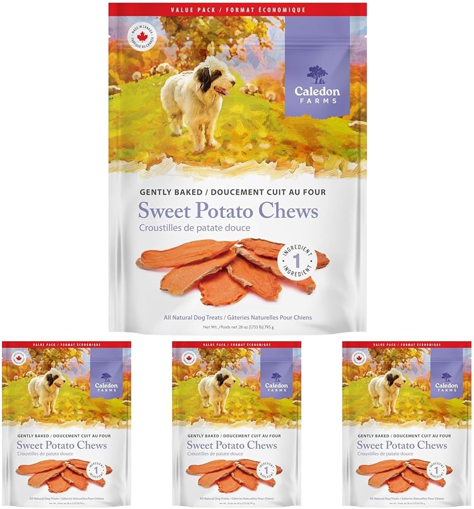 Caledon Farms Value Pack Sweet Potato Chews Dog Treats 28oz/795G (Pack of 4)