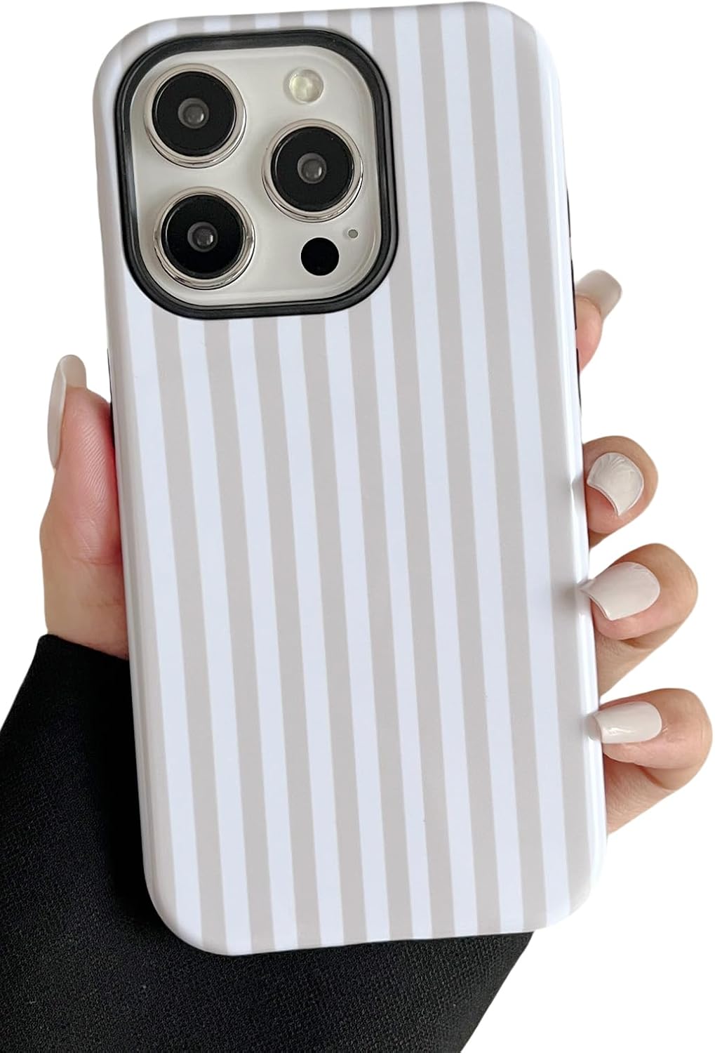 Longlayss Compatible with iPhone 15 Pro Max Case Cute Striped Phone Case