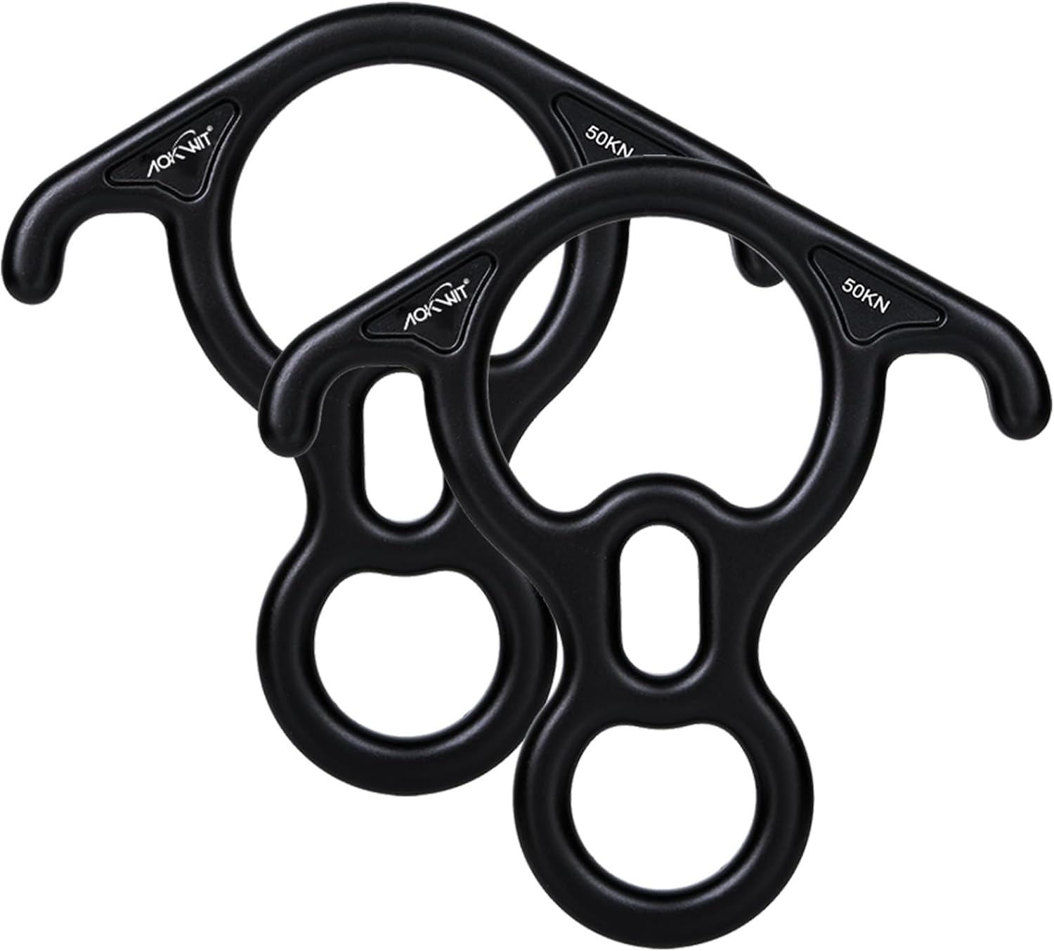 50KN Rescue Figure, 8 Descender Large Bent-Ear Belaying and Rappelling Gear Belay Device Climbing for Rock Climbing Peak Rescue 7075 Aluminum Alloy