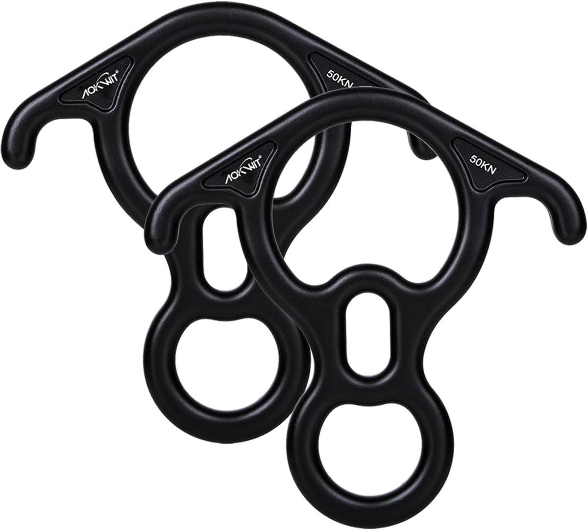 50KN Rescue Figure, 8 Descender Large Bent-Ear Belaying and Rappelling Gear Belay Device Climbing for Rock Climbing Peak Rescue 7075 Aluminum Alloy
