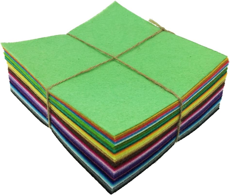 flic-flac 42pcs 8" x8“ (20x20cm) Felt Fabric Sheet Assorted Color Felt Pack DIY Craft Squares Nonwoven