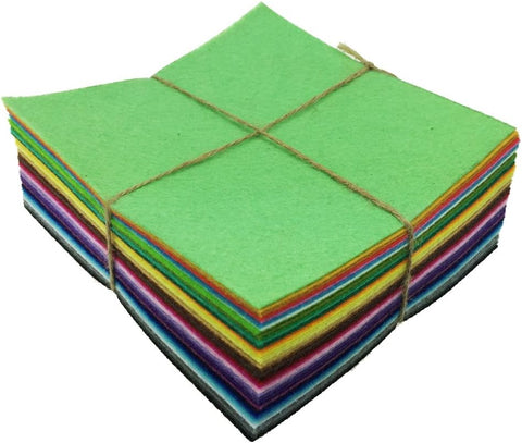 flic-flac 42pcs 8" x8“ (20x20cm) Felt Fabric Sheet Assorted Color Felt Pack DIY Craft Squares Nonwoven