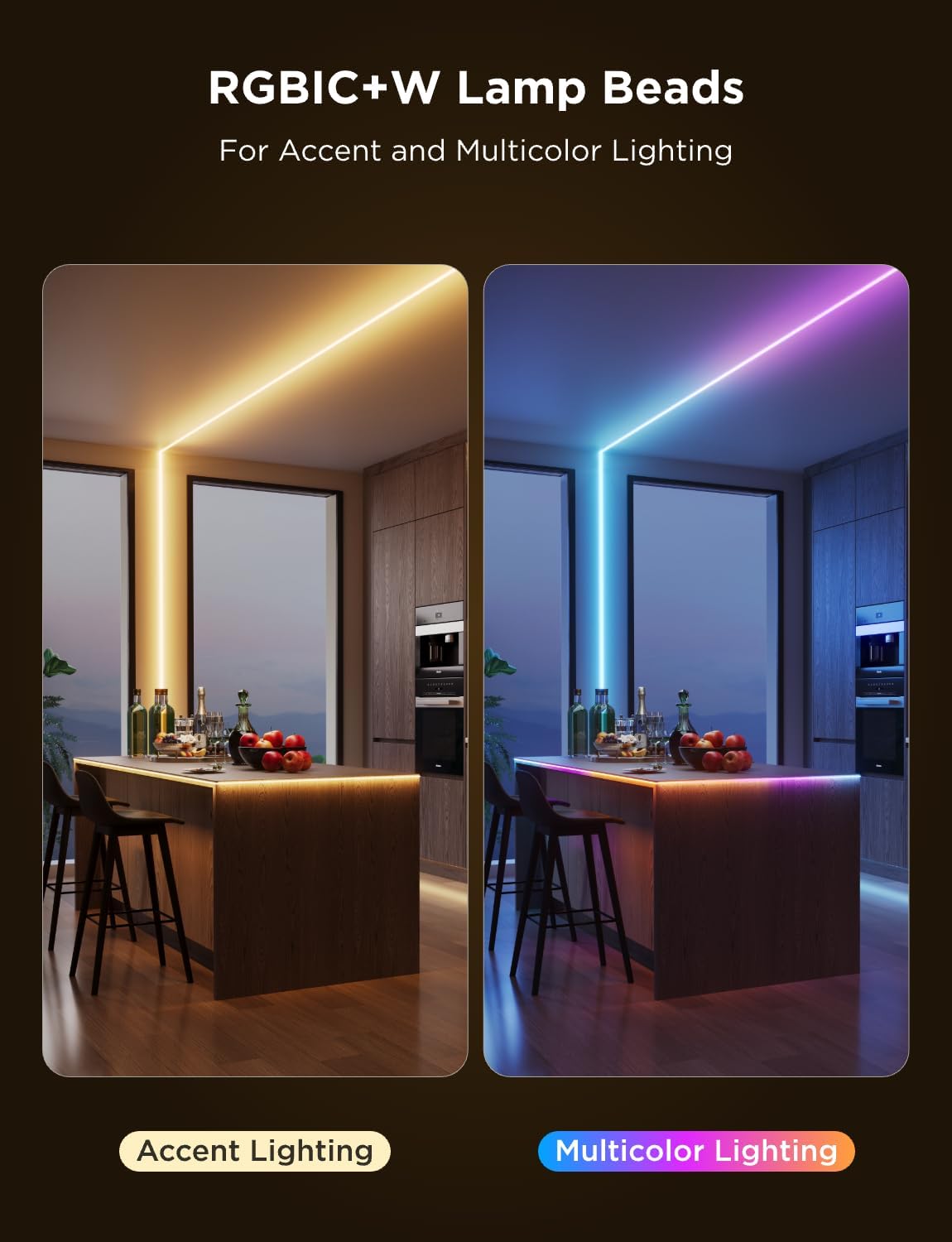 Govee 9.8ft COB LED Strip Light Pro, RGBICW Light with Warm White, WiFi