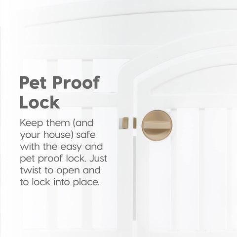 IRIS USA 8-Panel Dog Playpen, Pet Enclosure, White