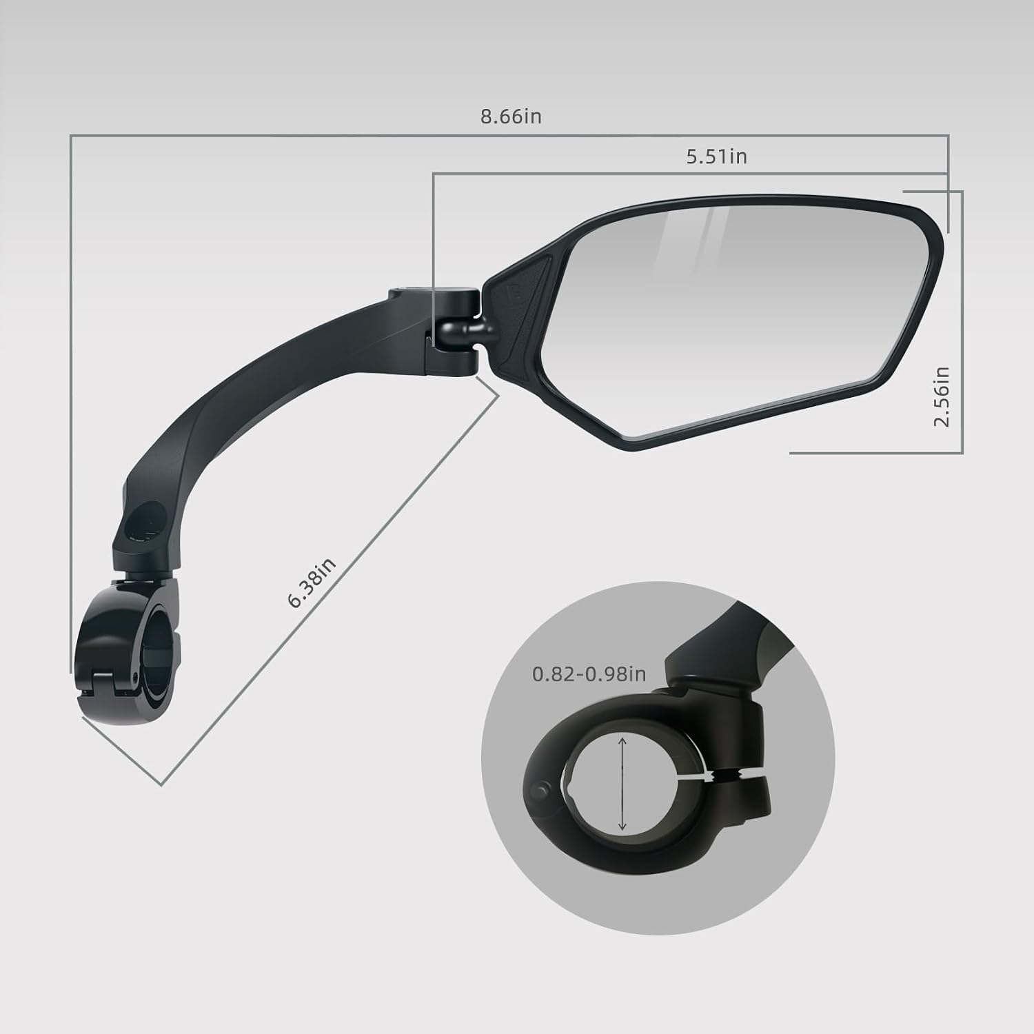 Adjustable Handlebar Bike Mirrors, Right Bicycle Mirror Set
