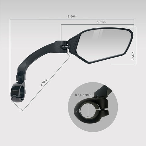 Adjustable Handlebar Bike Mirrors, Right Bicycle Mirror Set