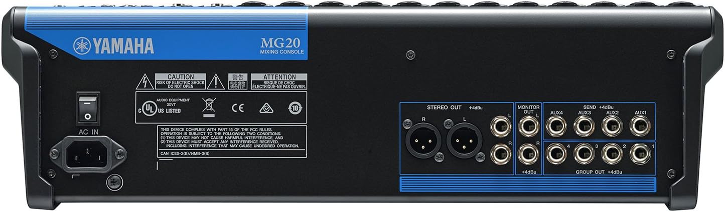 Yamaha MG20 20-Input 6-Bus Mixer,Black