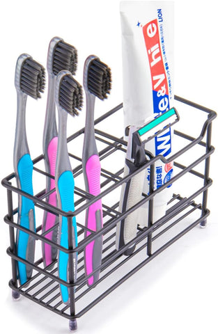 Toothbrush Holders for Bathroom, Stainless Steel, Black