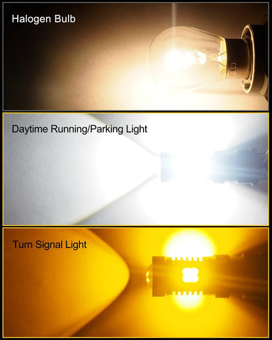 AUXITO 1157 Switchback LED Turn Signal Light Bulbs 2057 2357 7528 BAY15D P21/5W White/Amber Dual Color LED Bulbs with 3030SMD Chipsets for Turn Signal Blinker Parking Daytime Running Tail Lights