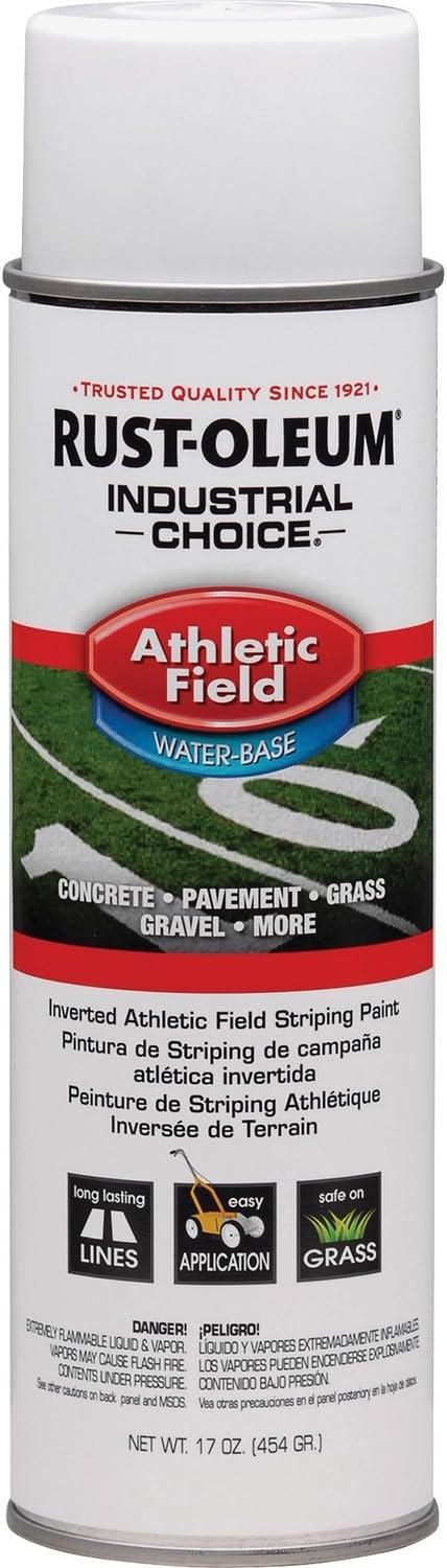 Rust-Oleum Athletic Field Striping Marking Paint, Water-Based, White, 12pk