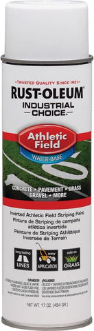 Rust-Oleum Athletic Field Striping Marking Paint, Water-Based, White, 12pk
