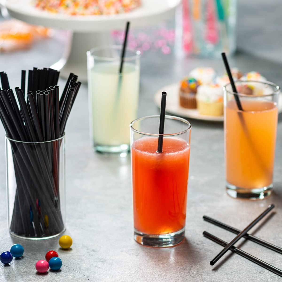 Comfy Package [Case of 10,000] 7.5 Inch Coffee Stirrers, Cocktail Straws - Disposable Plastic Sip Stir Sticks - Black (7.75 Inch)