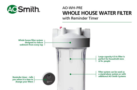 A. O. Smith Whole House Sediment Filter | Built-in Timer | AO-WH-PREL