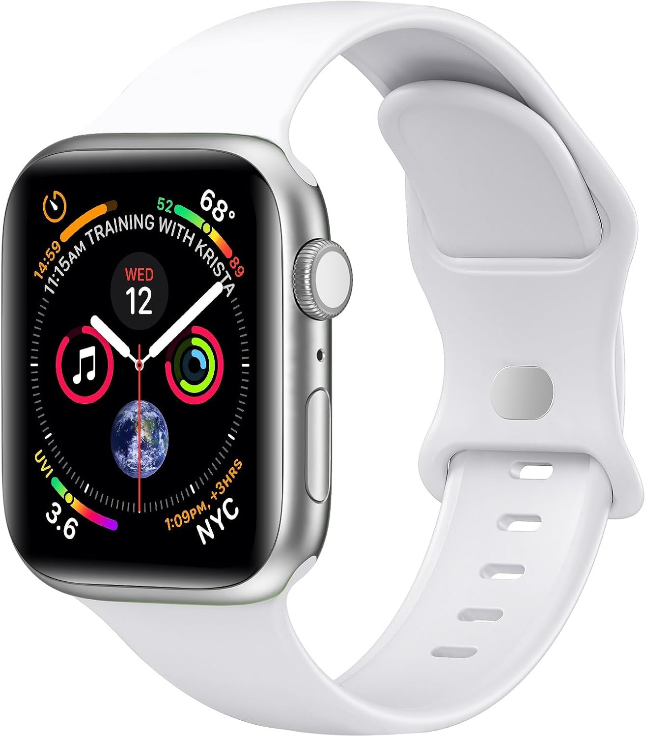 Sport Band Compatible with Apple Watch Bands 40mm 38mm 41mm 42mm 44mm 45mm 49mm for Women Men,Soft Silicone Waterproof Replacement Strap for Apple Watch Series 11 10 9 8 7 6 5 4 Ultra 3 2 1 SE