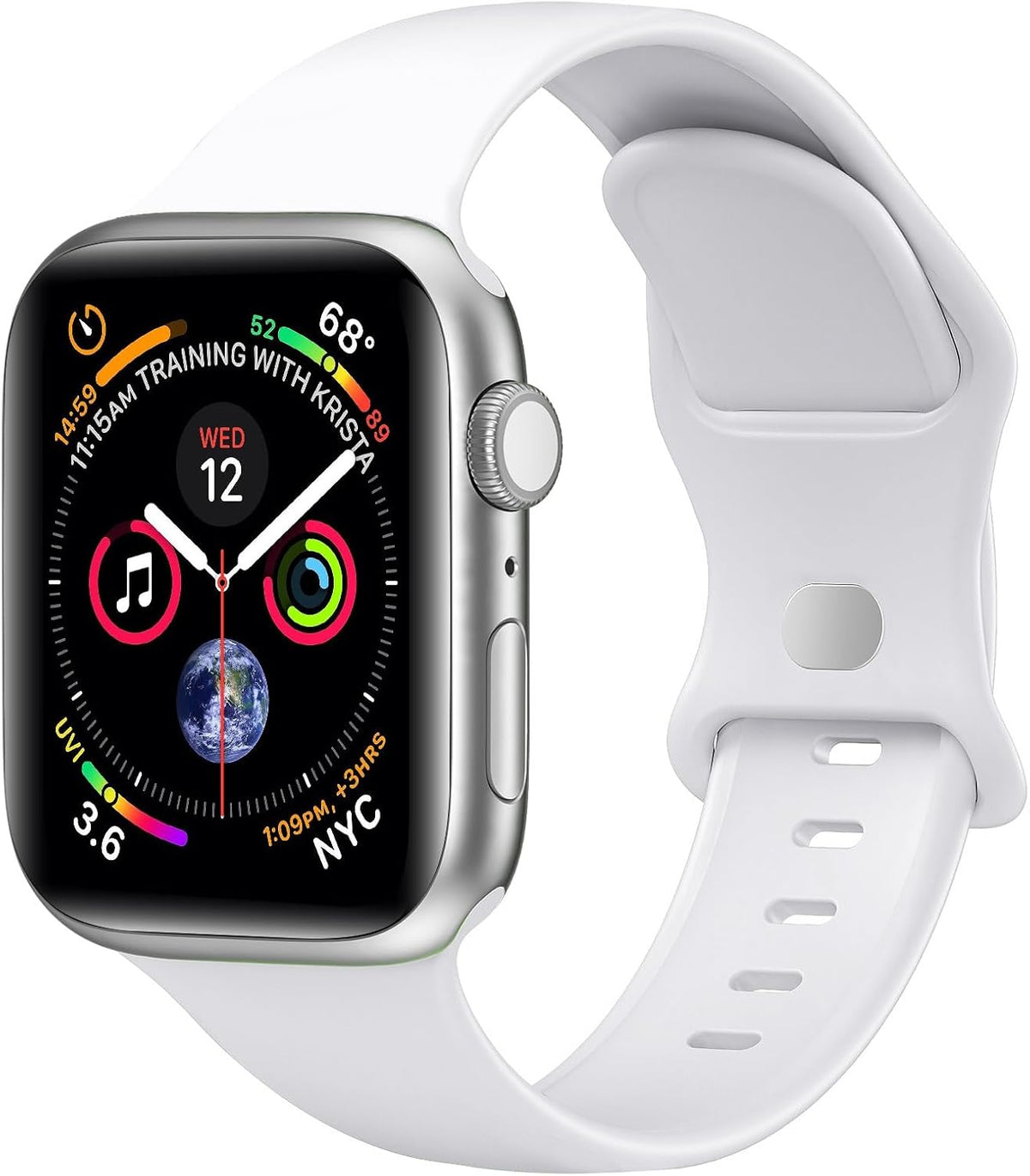 Sport Band Compatible with Apple Watch Bands 40mm 38mm 41mm 42mm 44mm 45mm 49mm for Women Men,Soft Silicone Waterproof Replacement Strap for Apple Watch Series 11 10 9 8 7 6 5 4 Ultra 3 2 1 SE