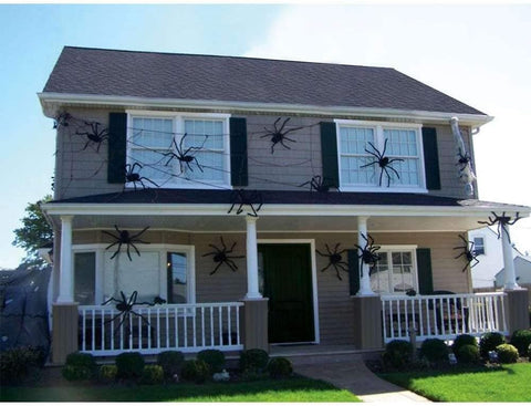 Halloween Decorations Big Spider 4.9 Ft Black Soft Hairy Scary Spider Fake Large Pops for Halloween Outdoor Yard Party