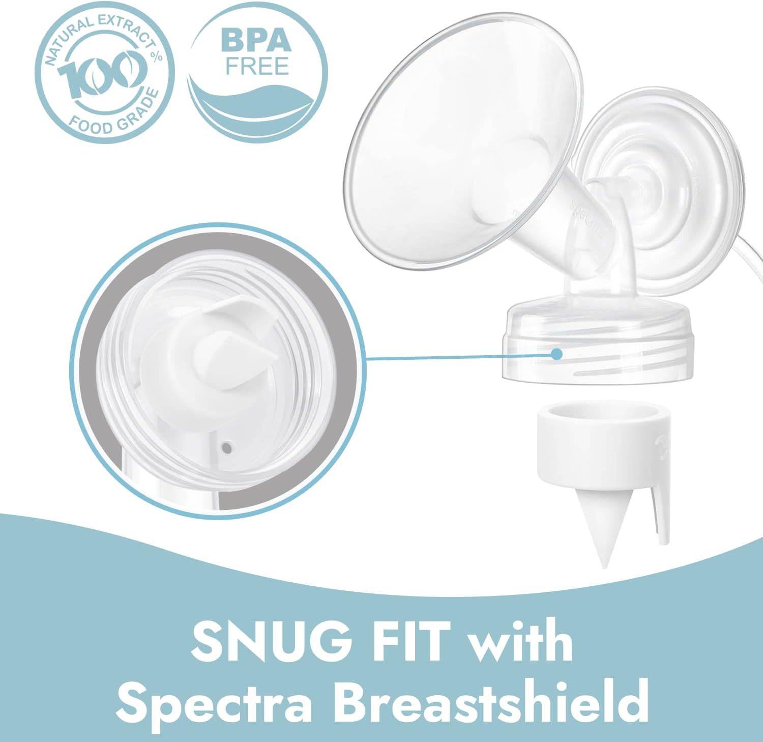 [6-Count] Papablic Duckbill Valves, Replacement Milk Valves Compatible with Spectra S1 S2 & Medela Breast Pumps Parts Accessories, BPA & DEHP Free, Food-Grade Silicone, Easy to Clean, White
