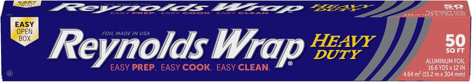 Reynolds Wrap Heavy Duty Aluminum Foil Roll, 12 Inch Wide, 50sq ft