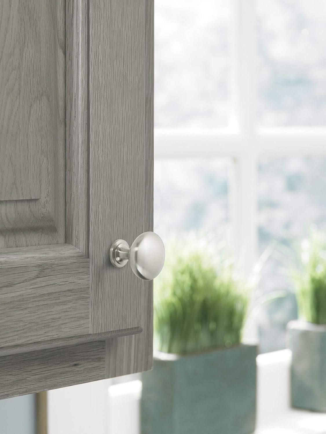 Amerock 10 Pack 1-1/4" Round Edona Satin Nickel Cabinet Knob