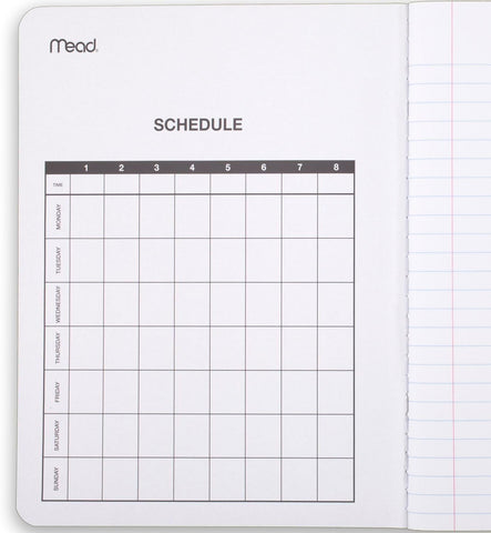 Mead Composition Notebook, Wide Ruled 7.5" x 9.75" Paper, 100 Sheets, Assorted Colors, 6 Pack (950054-ECM)