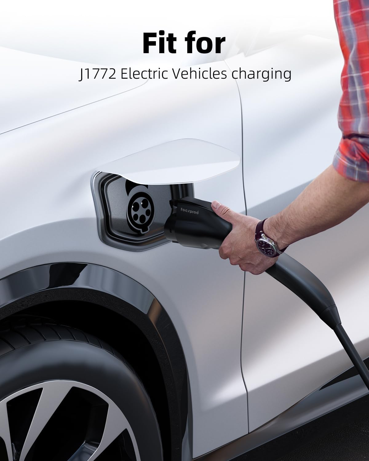 FOCSPROD for Tesla to J1772 Charger Adapter, Max 60A 250V for NACS to J1772 Electric Vehicles Charging Adapter Compatible with Tesla Mobile/Wall Connectors, Destination Chargers -UL 2252