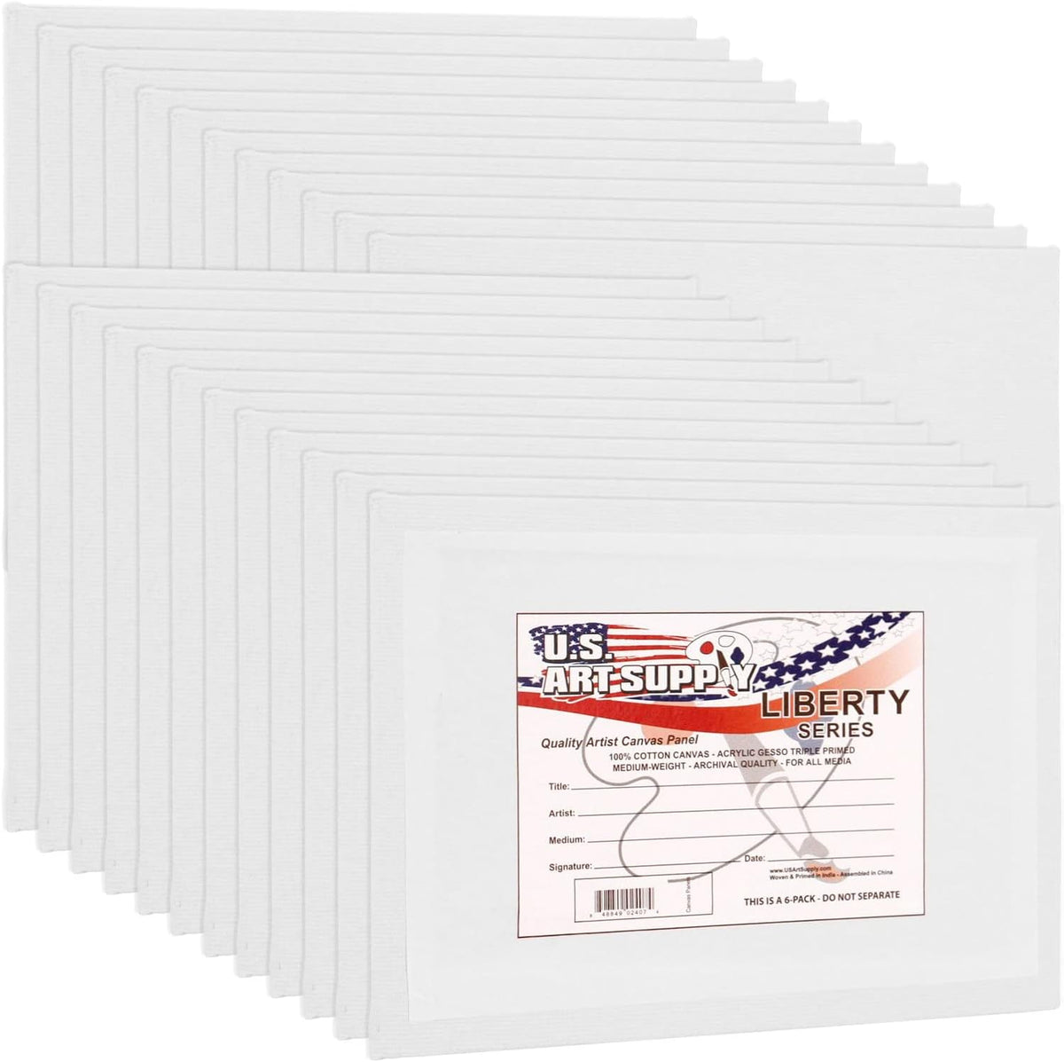 U.S. Art Supply 8 X 10 Inch Art Canvas Board Panels 24 Pack - 8 Ounce