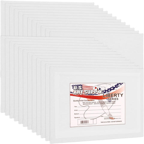 U.S. Art Supply 8 X 10 Inch Art Canvas Board Panels 24 Pack - 8 Ounce