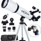 Telescope 80mm Aperture 600mm - Astronomical Portable Refracting, Fully Multi-Coated High Transmission Coatings AZ Mount with Tripod Phone Adapter, Wireless Control, Carrying Bag