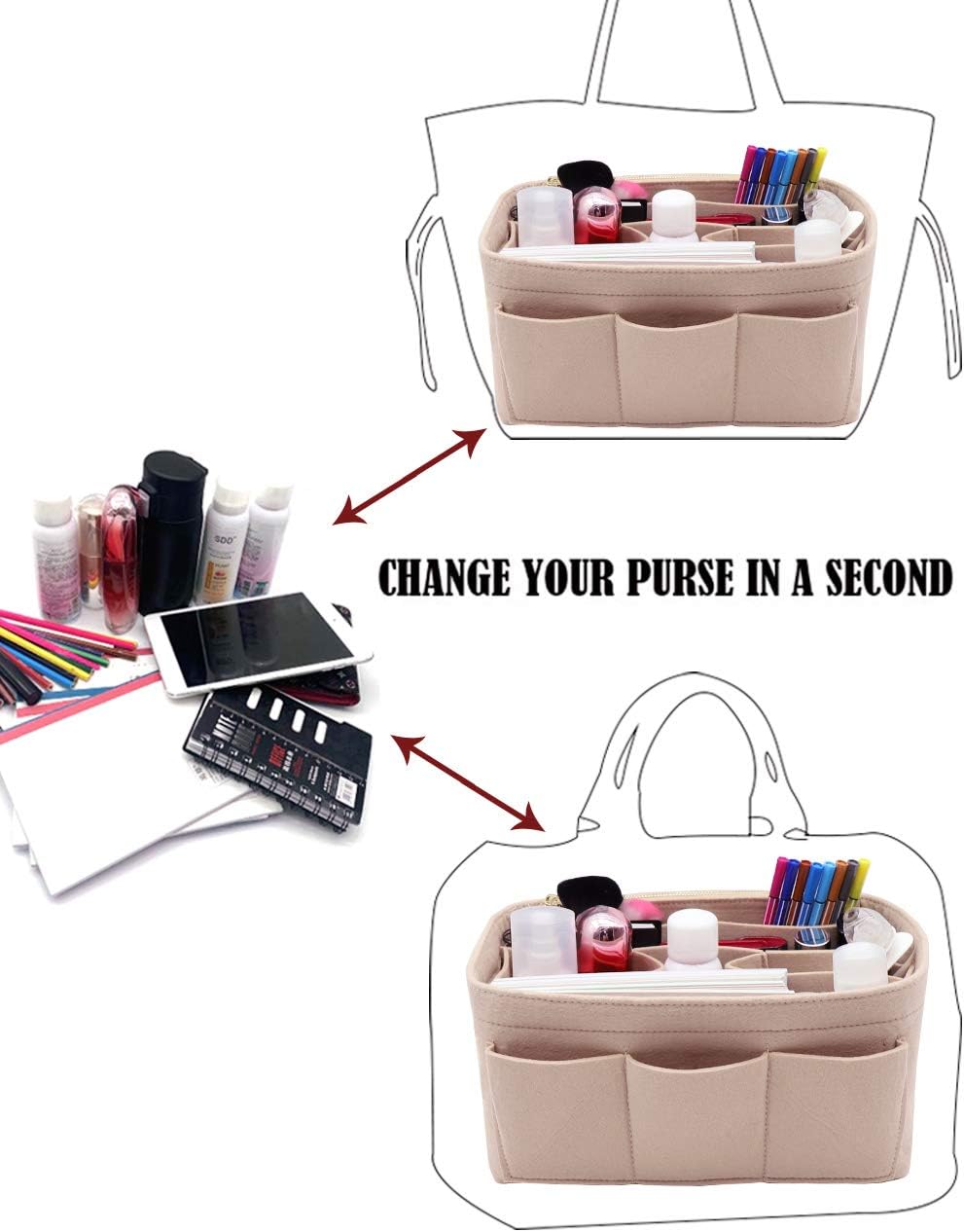 LEXSION Felt Handbag Organizer Fits Speedy Neverfull