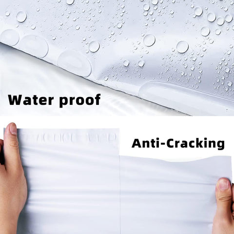 POLYSELLS 500 Pack 10x13 Inch Poly Mailers Shipping Envelopes, Strong Adhesive Sealing, Waterproof, and Tear-resistant Postal Mailing Bags for Clothing, Books, and Accessories White