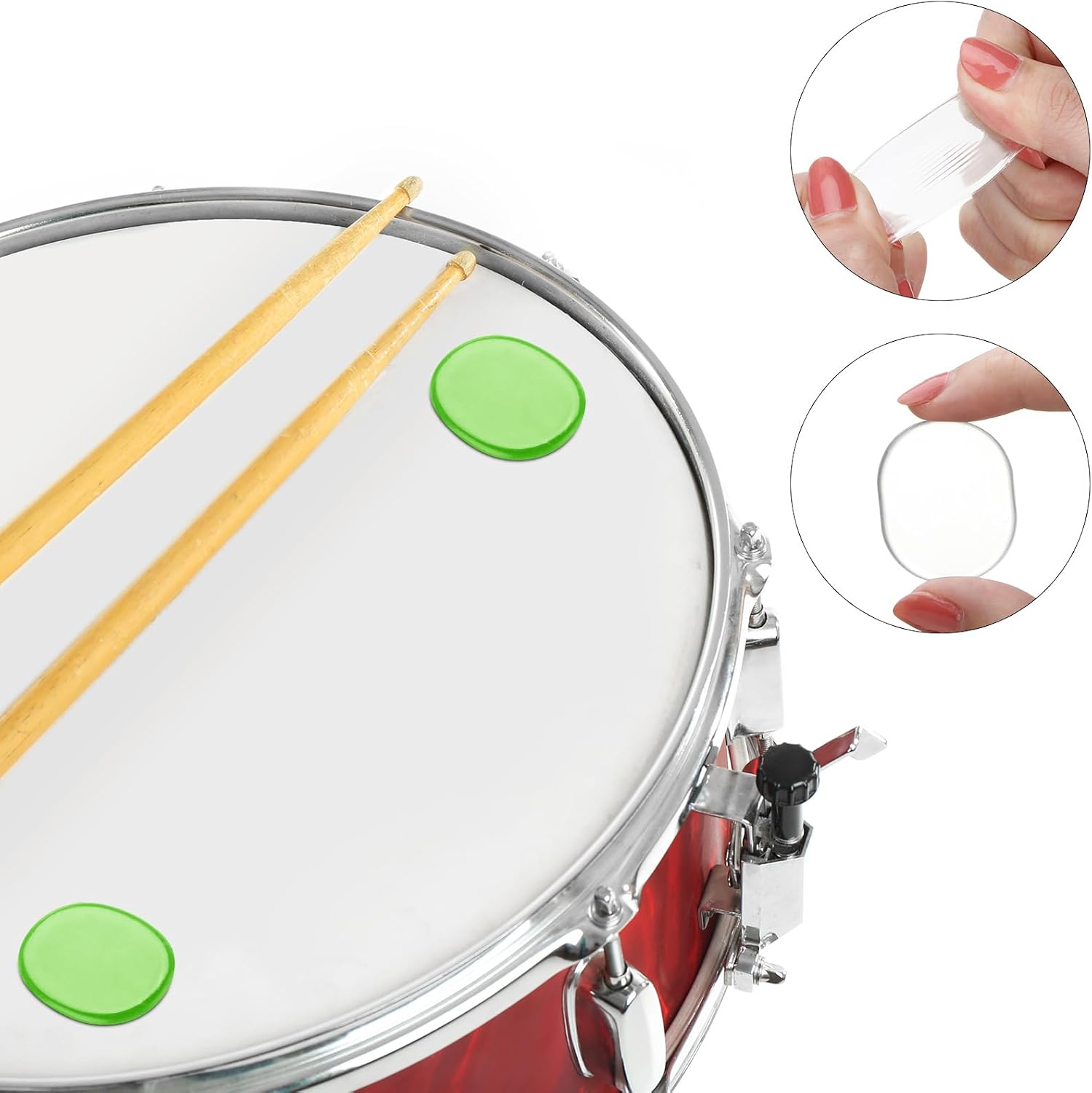 30 Pcs Drum Dampener Gel Pads,Orange, Green, Blue, Black, Clear