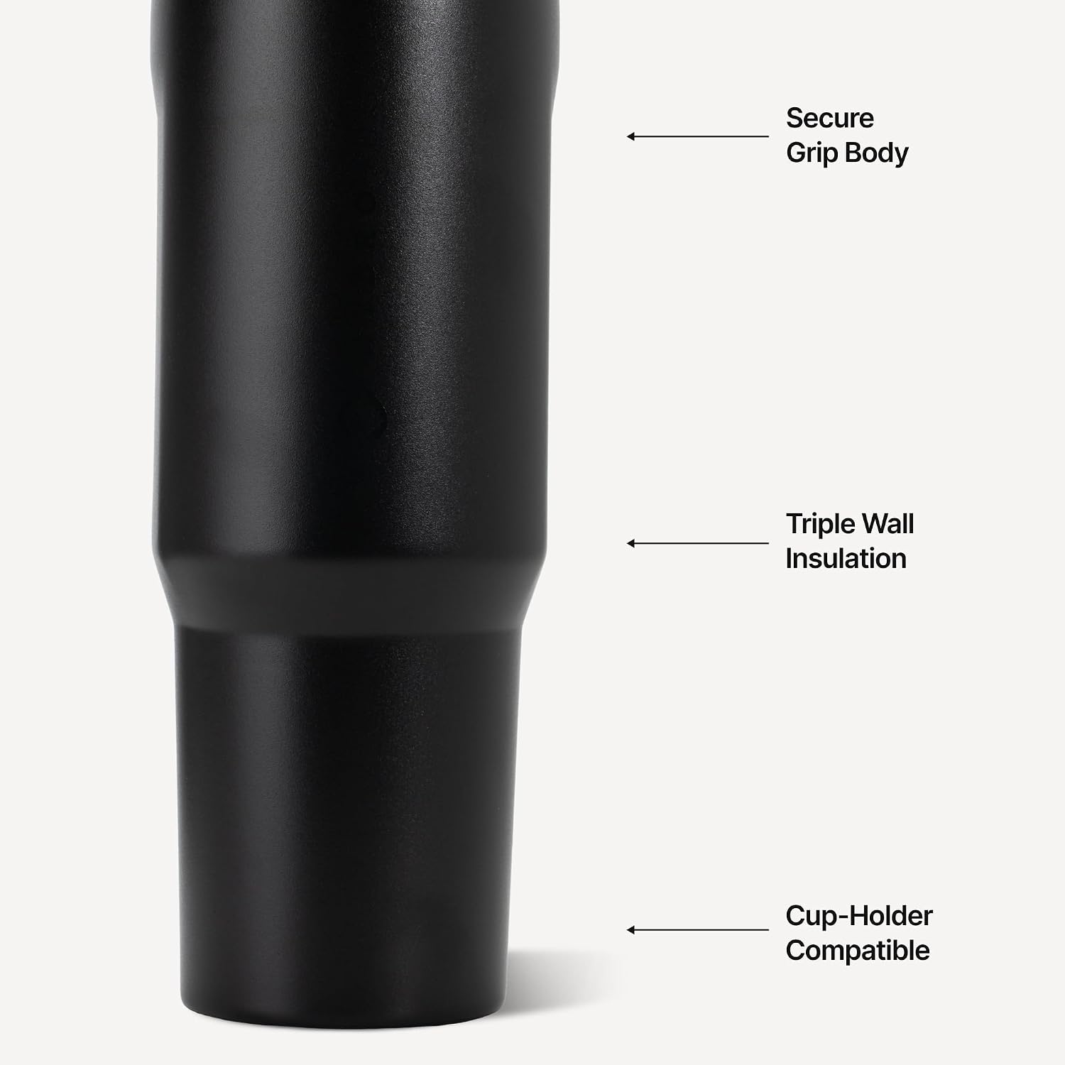 HydroJug Sport 40 oz Insulated Stainless Steel Water Bottle, Black