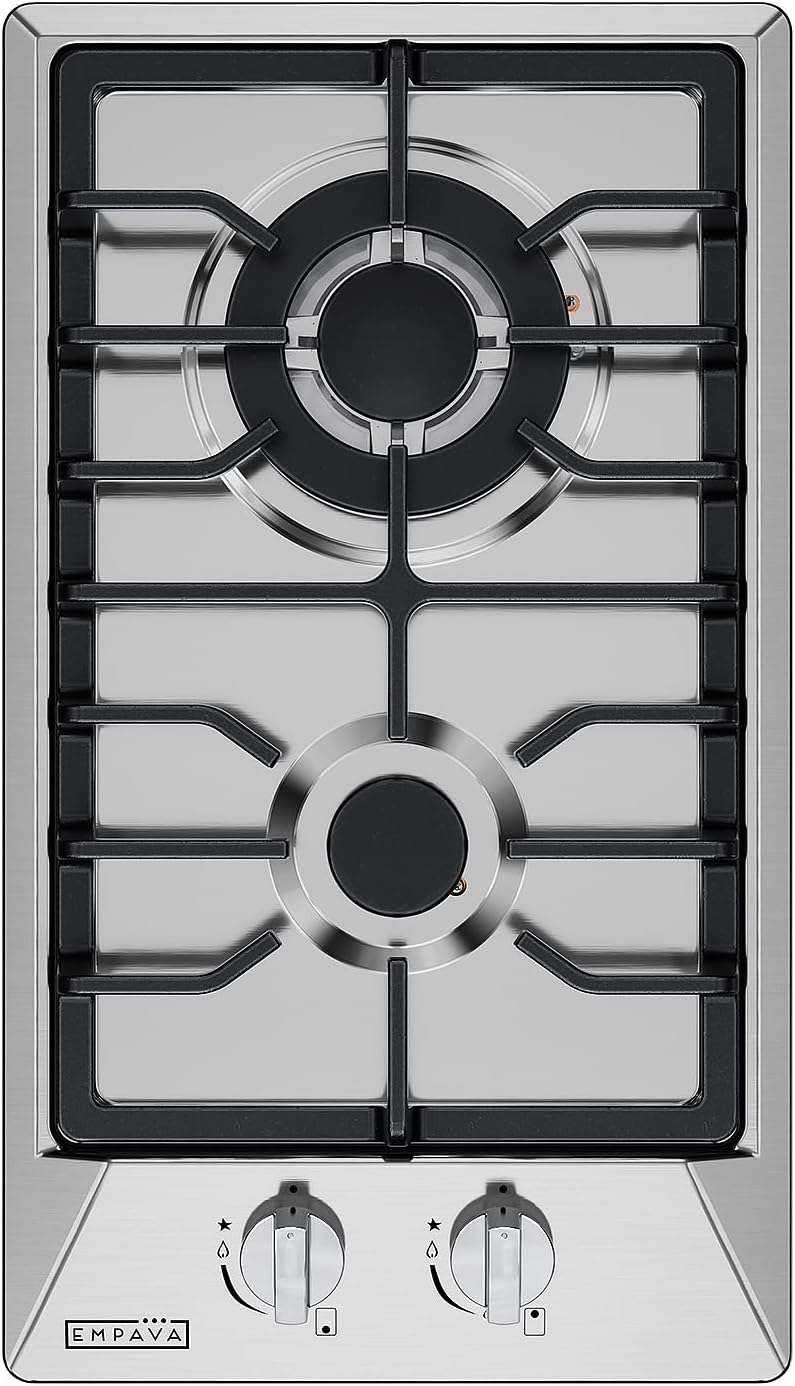 Empava 12 in. Gas Stove Cooktop with 2 Italy Sabaf Sealed Burners